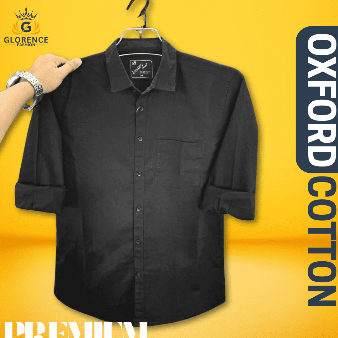 premium oxford cotton shirt black