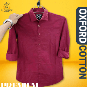 premium oxford cotton shirt maroon