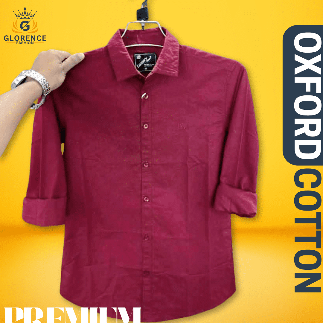 premium oxford cotton shirt maroon