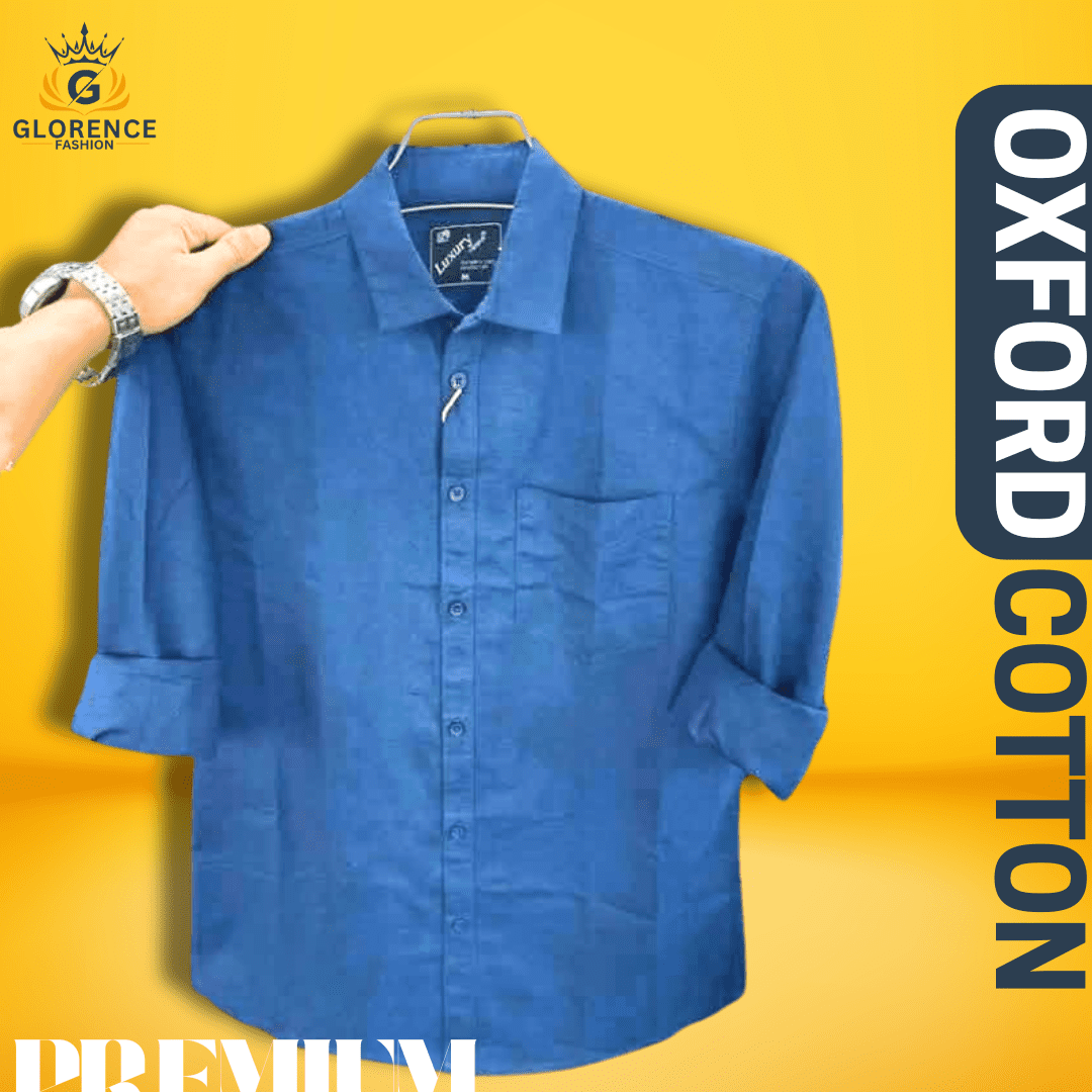 premium oxford cotton shirt royal blue